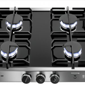 plaque de cuisson inox 5 feux gaz