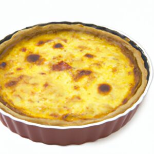 Quiche Lorraine Maison Cuite sur une Plaque de Cuisson à Gaz