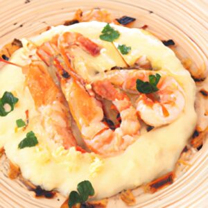 Risotto Crémeux aux Crevettes Cuit sur une Plaque de Cuisson à Gaz