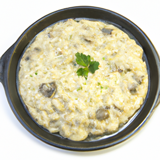 Risotto Crémeux aux Champignons Cuits sur une Plaque de Cuisson à Gaz